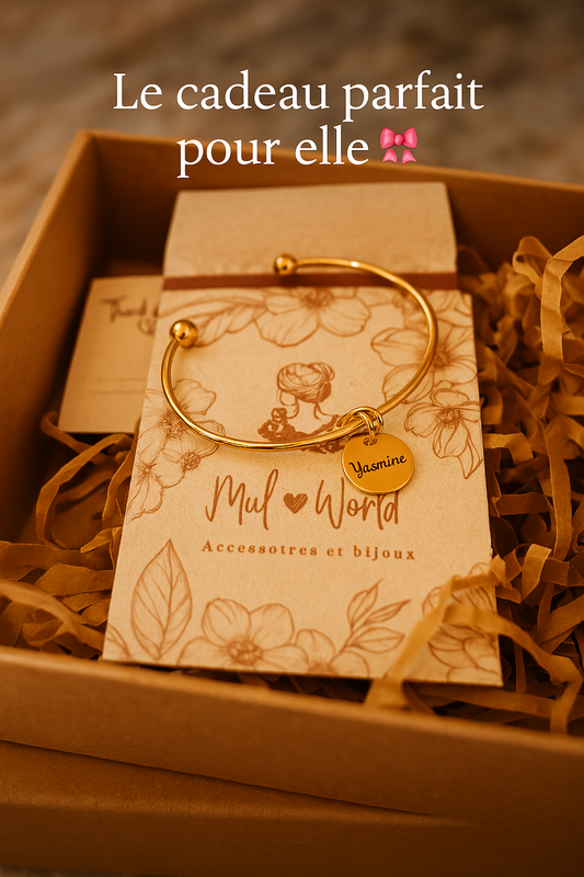 Bracelet personnalisé avec médailles gravées – Collection Demoiselle