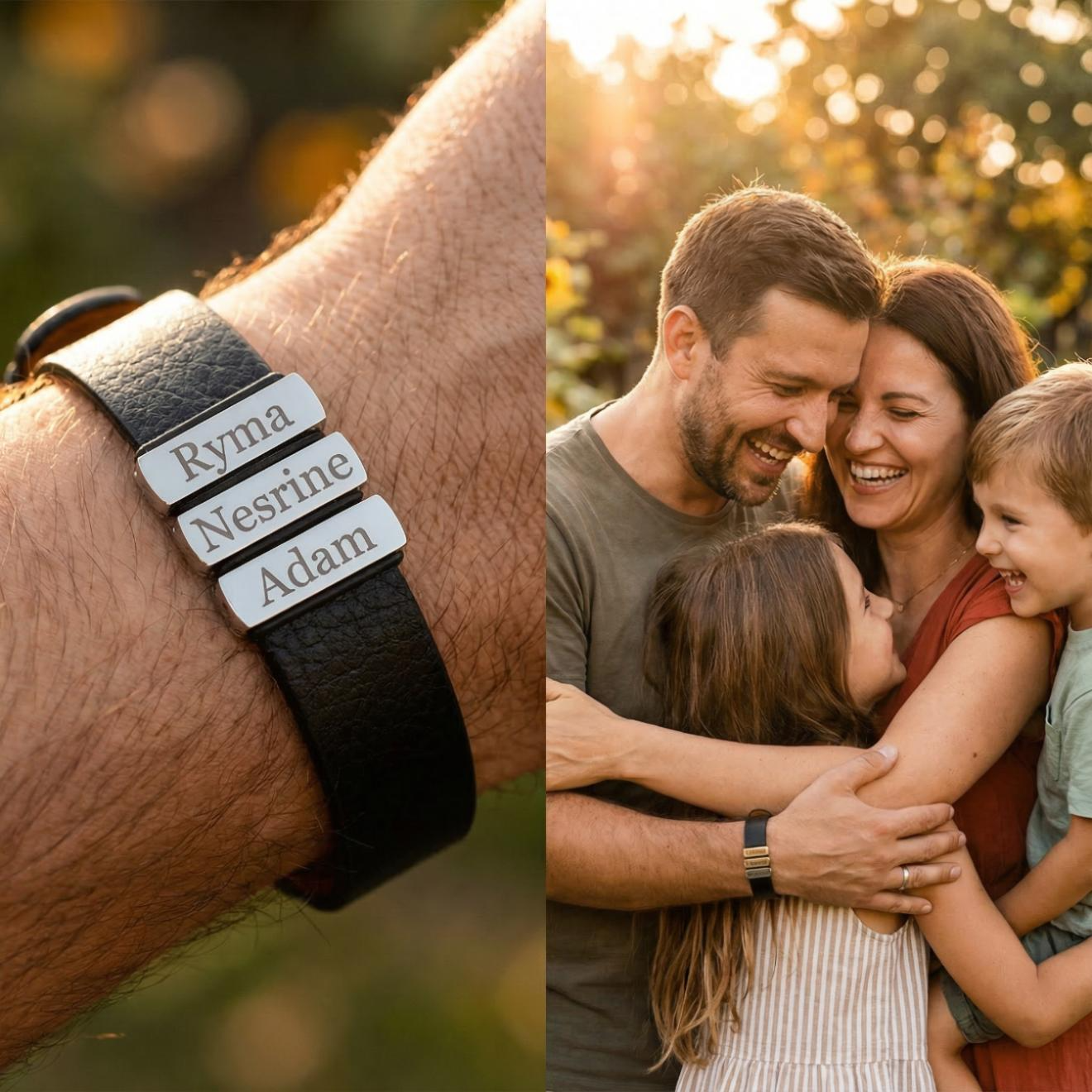 Bracelet Homme Personnalisé — Gravé avec les Prénoms de Ceux qui Comptent