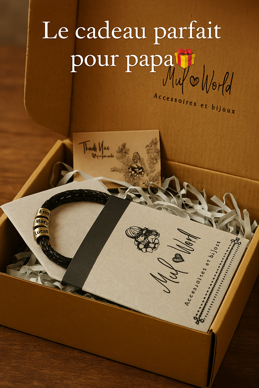 Bracelet personnalisé avec anneaux gravés