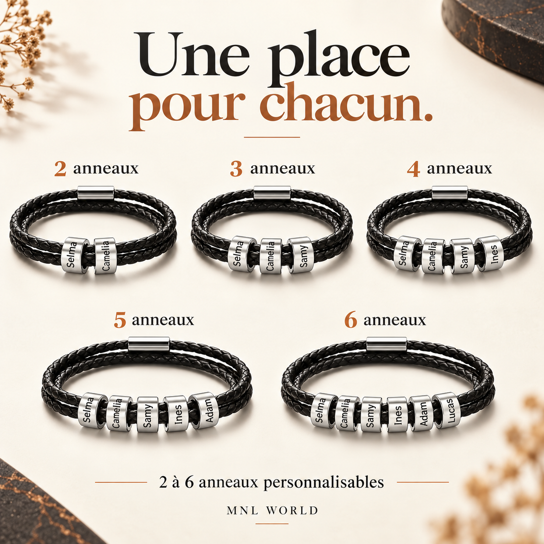 Les prénoms de ses enfants, toujours avec lui.