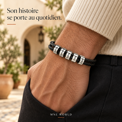 Bracelet personnalisé avec anneaux gravés