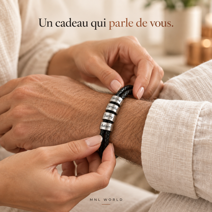 Bracelet personnalisé avec anneaux gravés