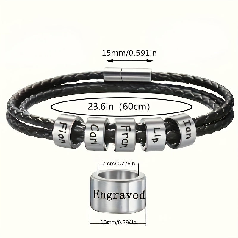 Bracelet personnalisé avec anneaux gravés