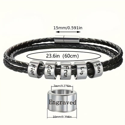 Bracelet personnalisé avec anneaux gravés