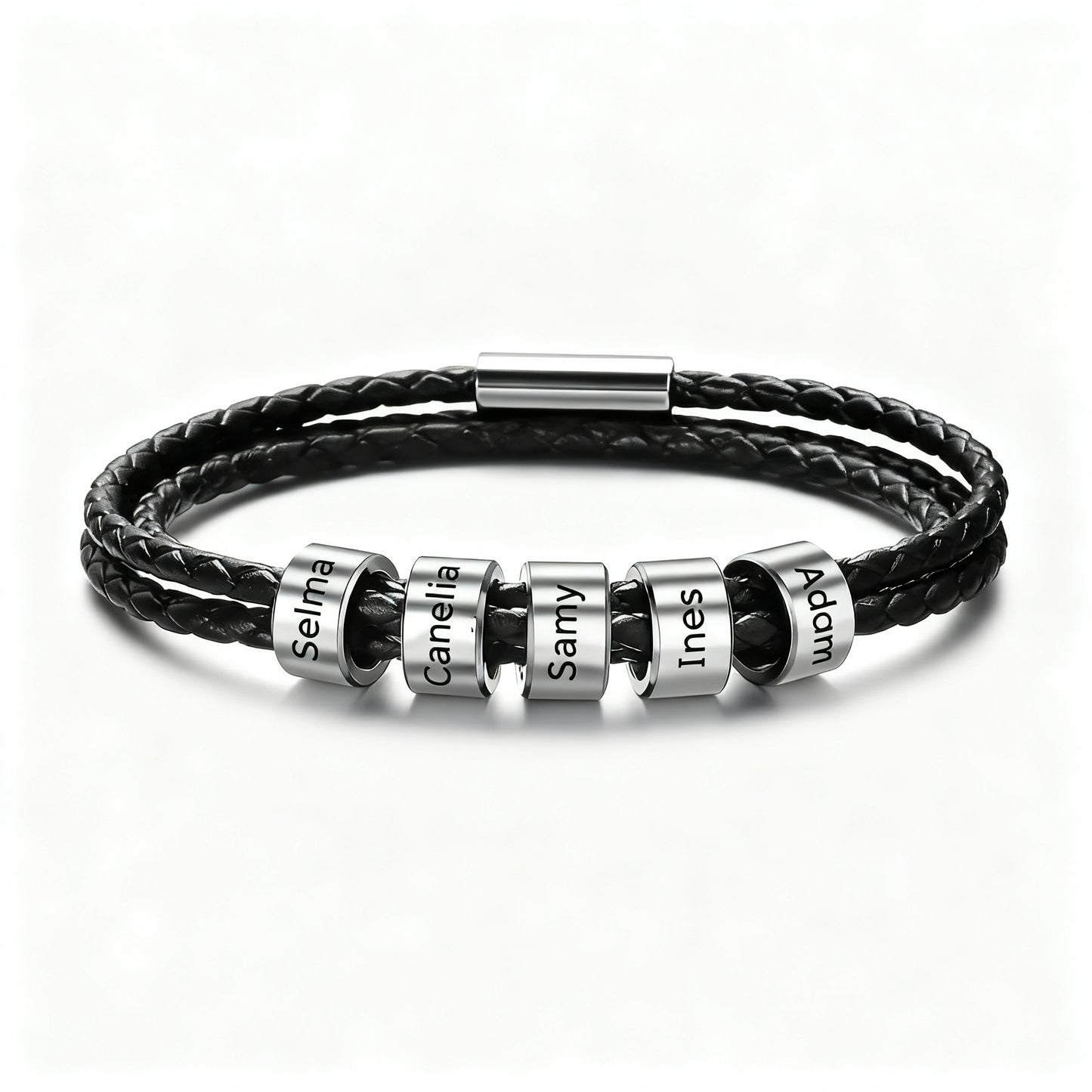Bracelet personnalisé avec anneaux gravés