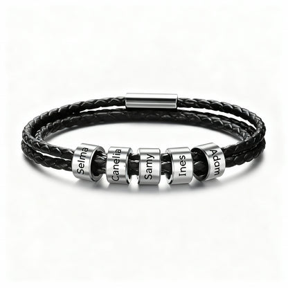 Bracelet personnalisé avec anneaux gravés