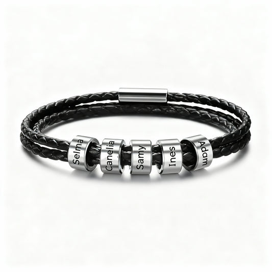 Bracelet personnalisé avec anneaux gravés
