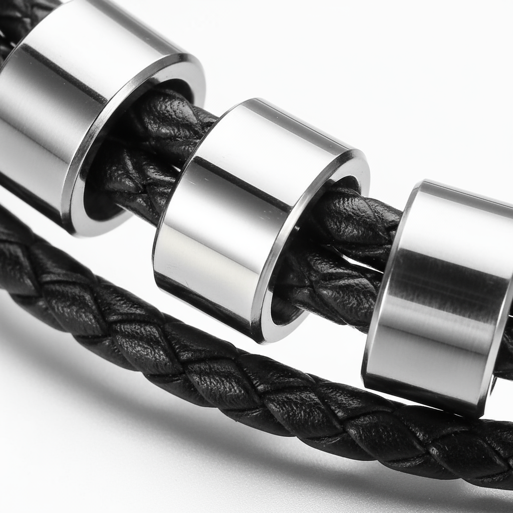 Bracelet personnalisé avec anneaux gravés